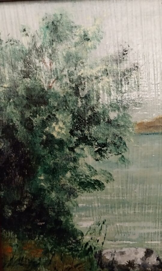 “Sul lago”- olio su tavola cm 10×15